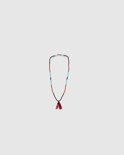 7 Beaded Necklace Black/Bordeaux/Turquoise/Bordeaux Bandana - HANAMI