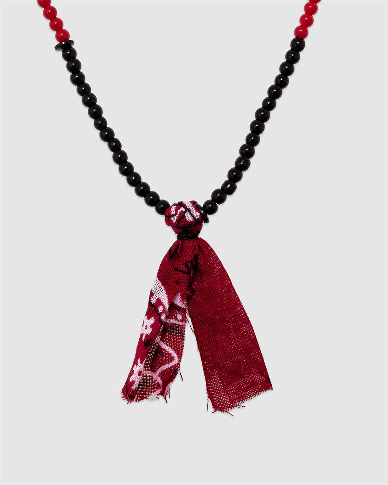 7 Beaded Necklace Black/Bordeaux/Turquoise/Bordeaux Bandana - HANAMI