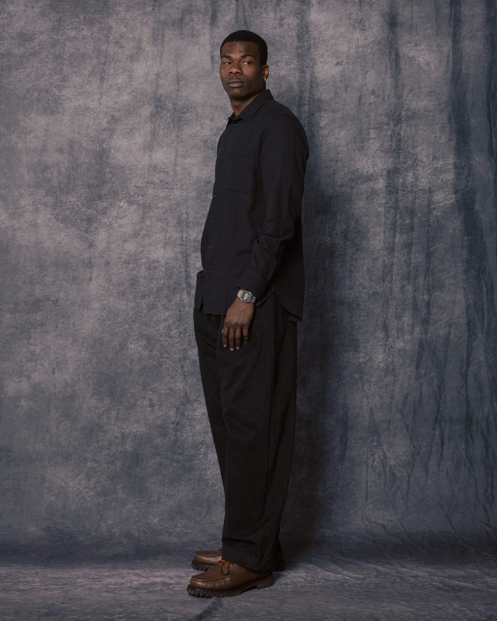 Bobby Wide Pleated Trousers Black - HANSEN