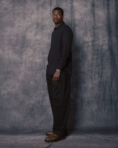 Bobby Wide Pleated Trousers Black - HANSEN