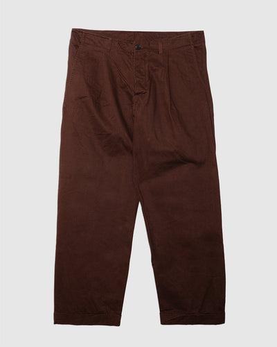 Bobby Wide Pleated Trousers Chestnut - HANSEN