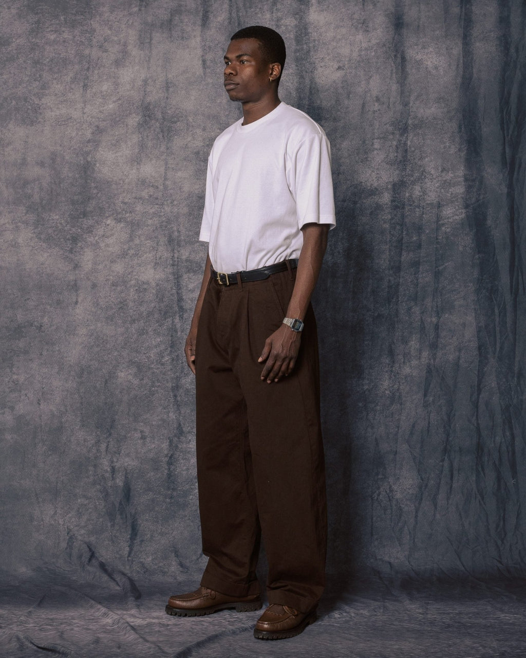 Bobby Wide Pleated Trousers Chestnut - HANSEN