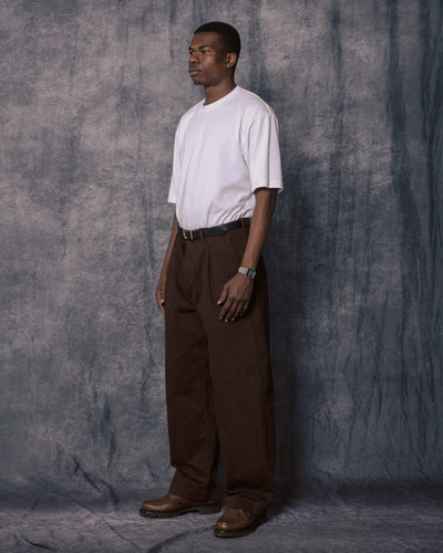 Bobby Wide Pleated Trousers Chestnut - HANSEN