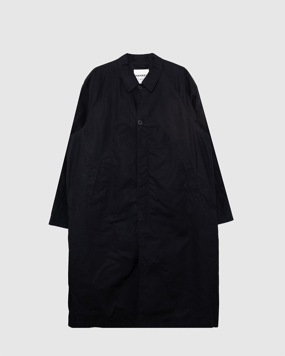Morten Long Coat Waxed Black - HANSEN