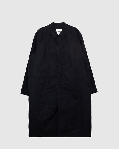 Morten Long Coat Waxed Black - HANSEN