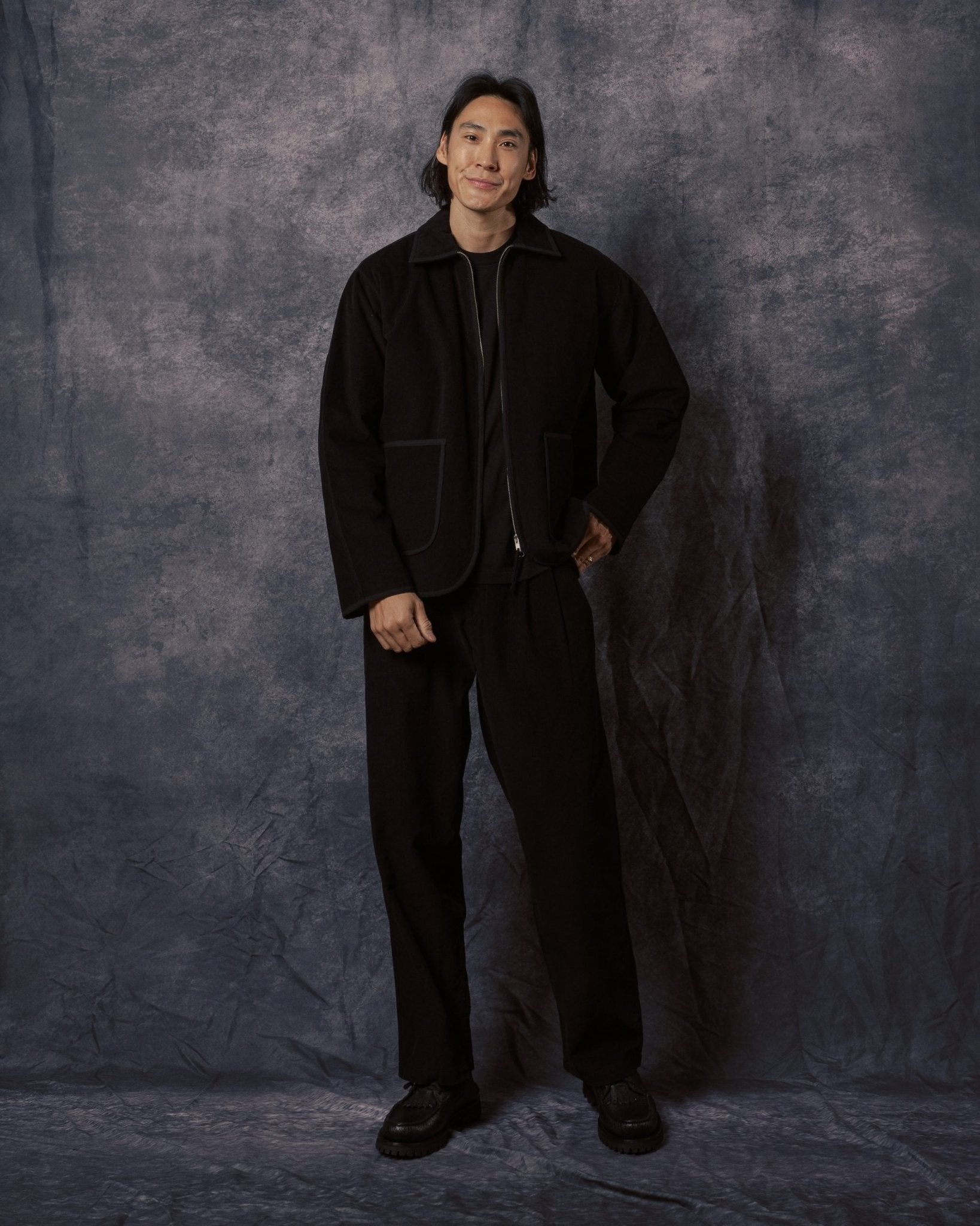 Amardeep Quilted Jacket Black Corduroy CORD14 - KARDO