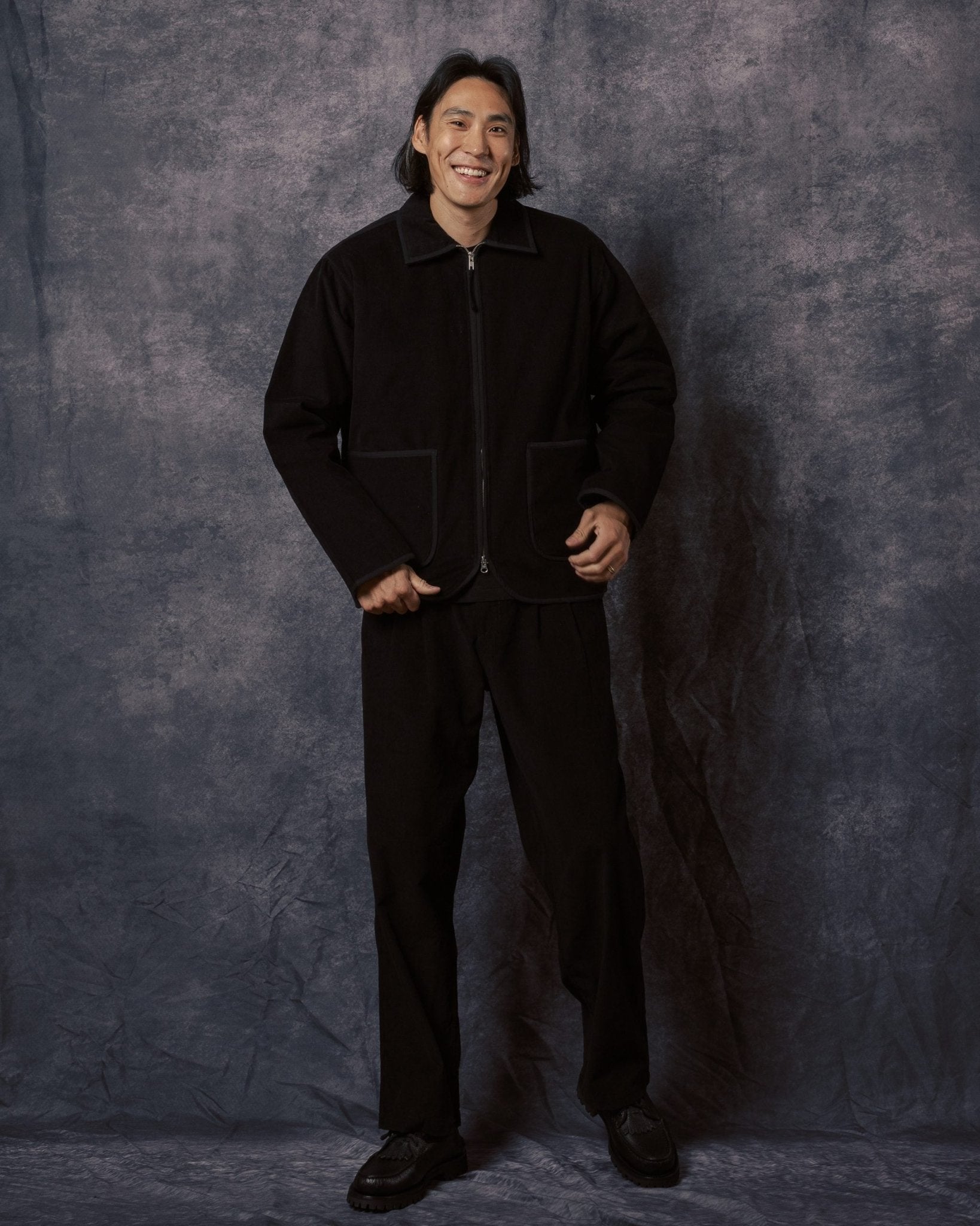 Amardeep Quilted Jacket Black Corduroy CORD14 - KARDO
