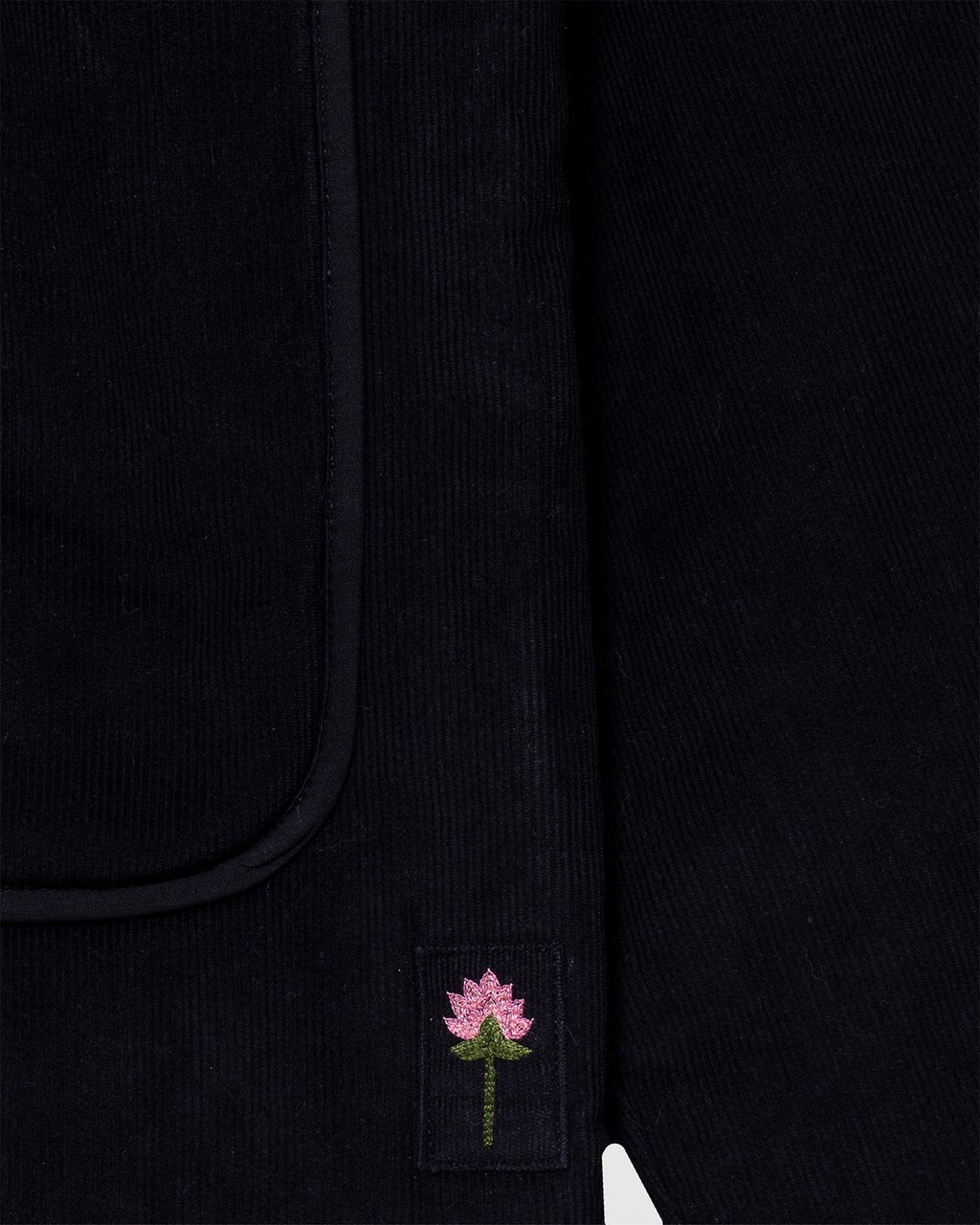 Amardeep Quilted Jacket Black Corduroy CORD14 - KARDO