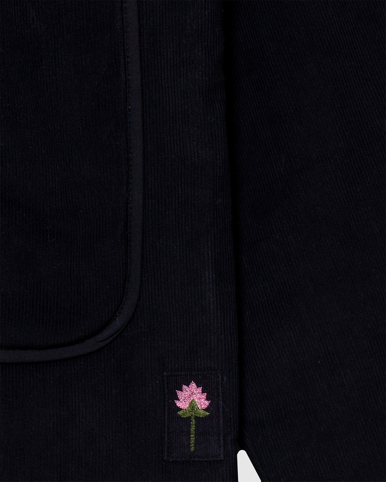 Amardeep Quilted Jacket Black Corduroy CORD14 - KARDO