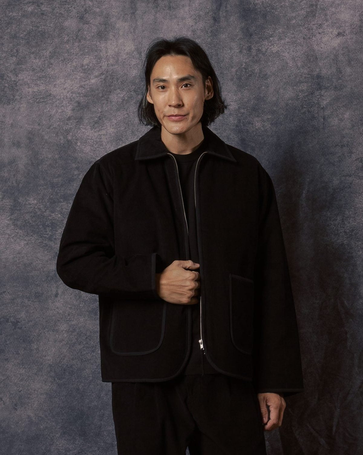 Amardeep Quilted Jacket Black Corduroy CORD14 - KARDO