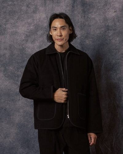 Amardeep Quilted Jacket Black Corduroy CORD14 - KARDO