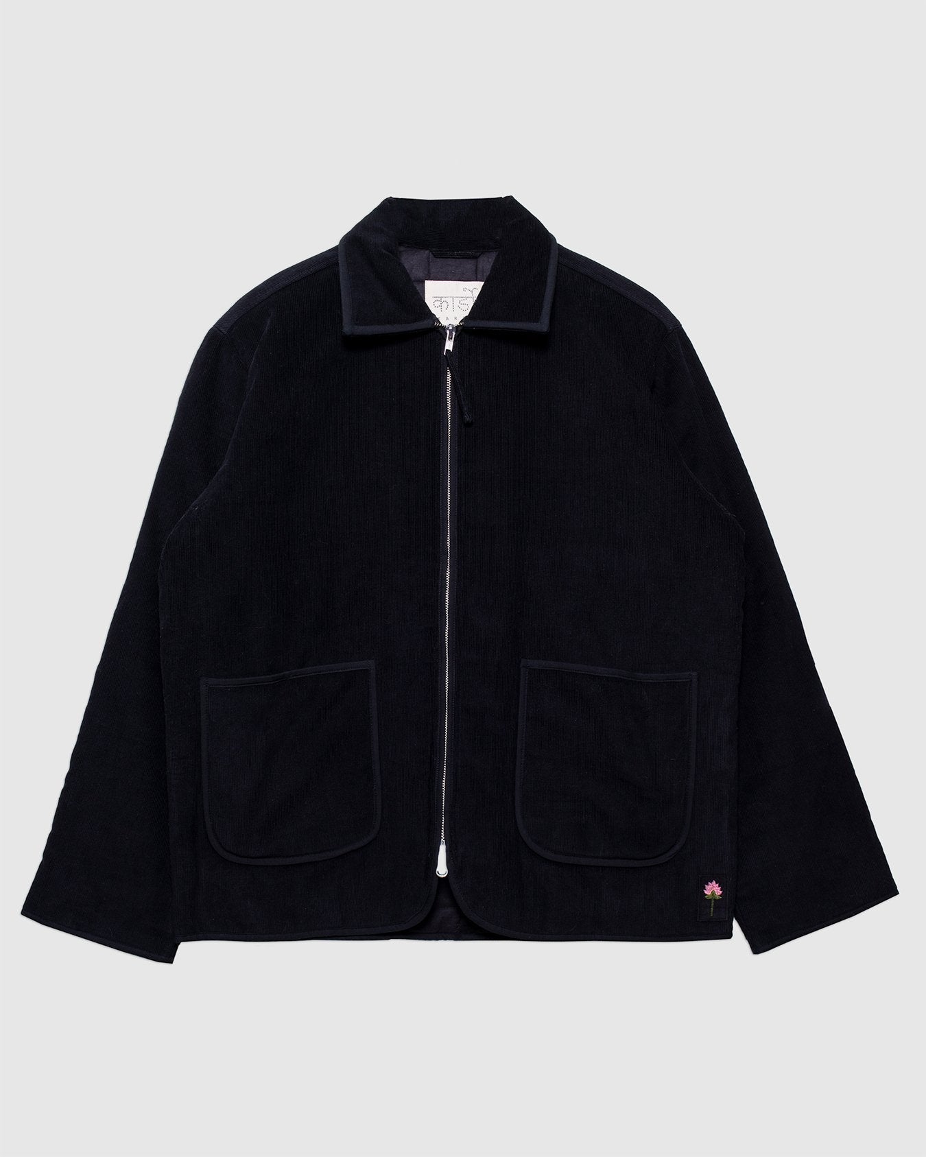 Amardeep Quilted Jacket Black Corduroy CORD14 - KARDO
