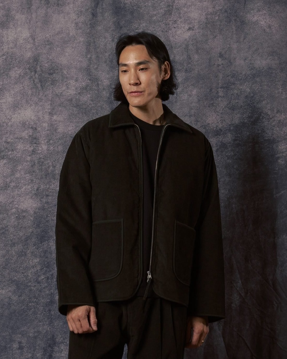 Amardeep Quilted Jacket Dark Green Corduroy CORD14 - KARDO