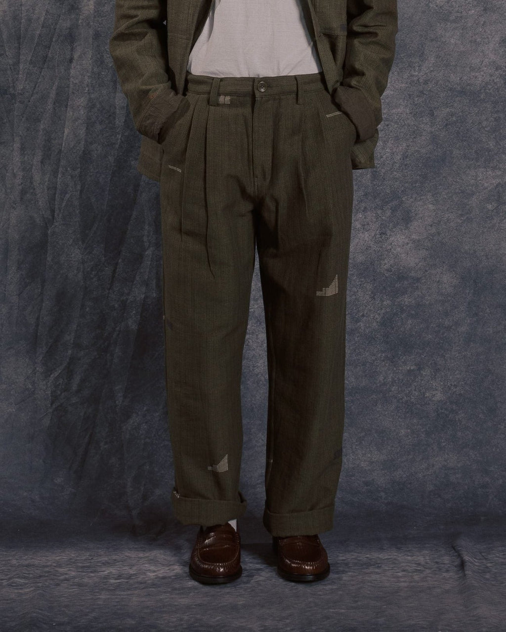 Antonio 2.0 Olive Over Size Double Pleat Trouser - KARDO