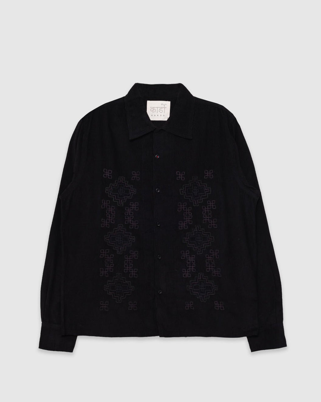 Chintan Shirt Cord EMB32 Black - KARDO