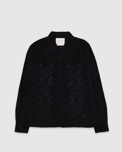 Chintan Shirt Cord EMB32 Black - KARDO