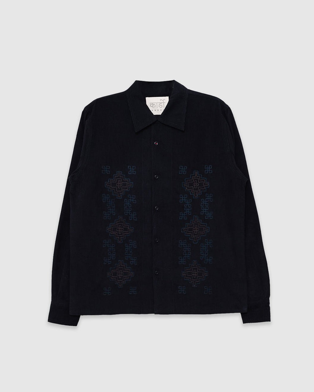 Chintan Shirt Cord EMB32 Navy - KARDO