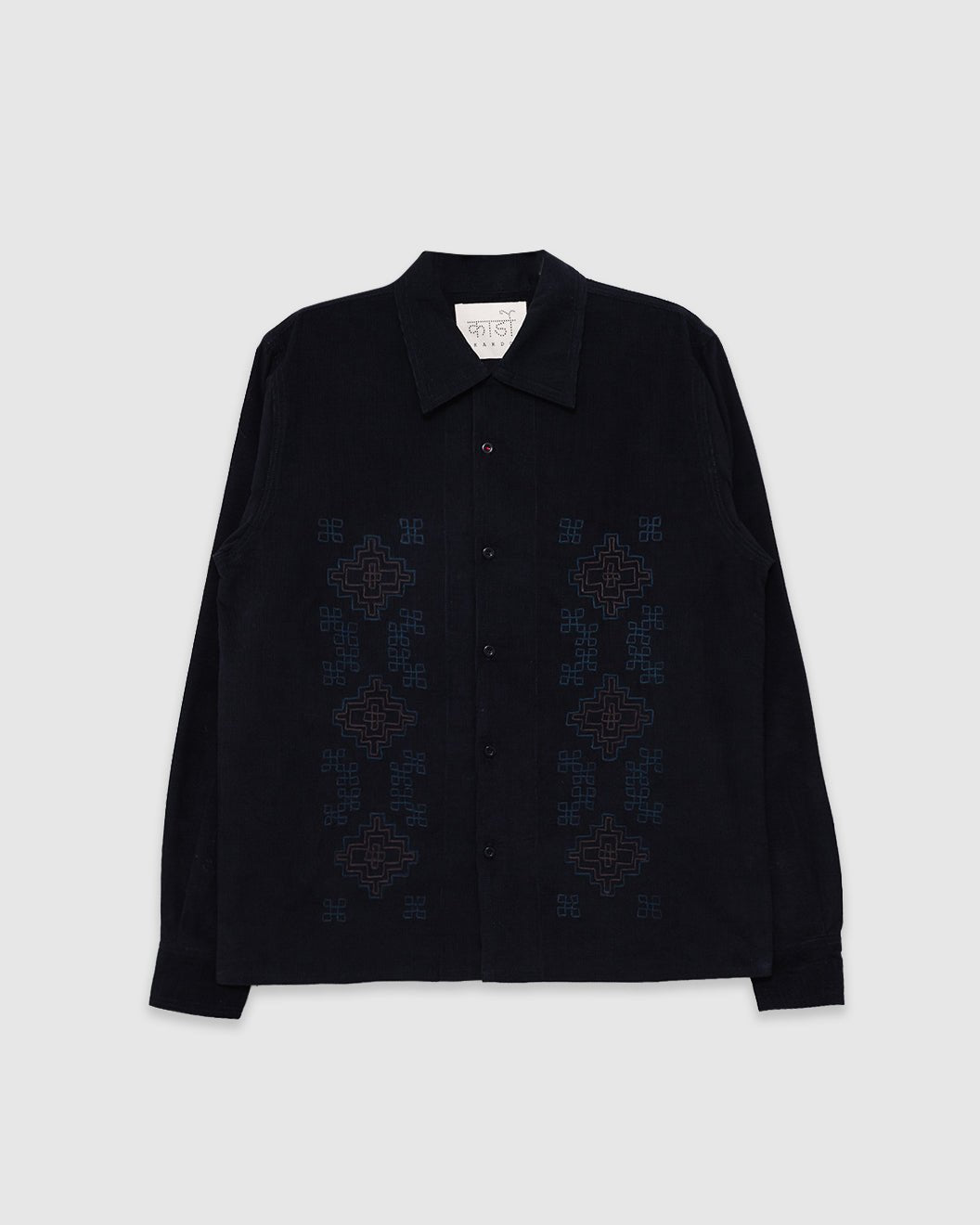 Chintan Shirt Cord EMB32 Navy - KARDO