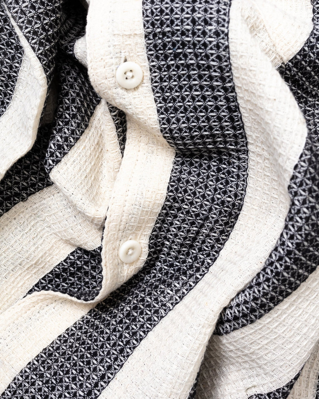 Chintan Shirt Stripe HANDWOVEN04 Black - KARDO