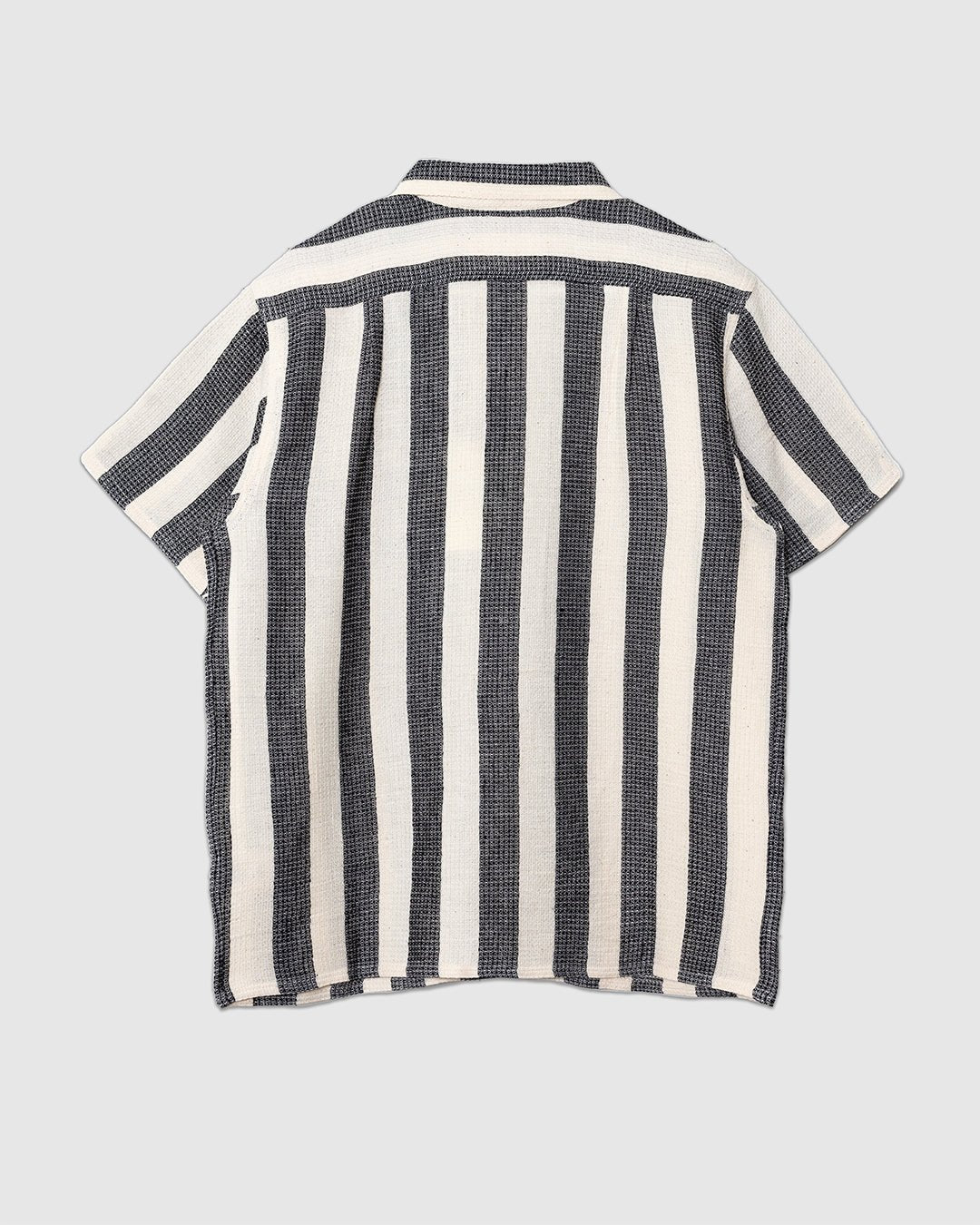 Chintan Shirt Stripe HANDWOVEN04 Black - KARDO