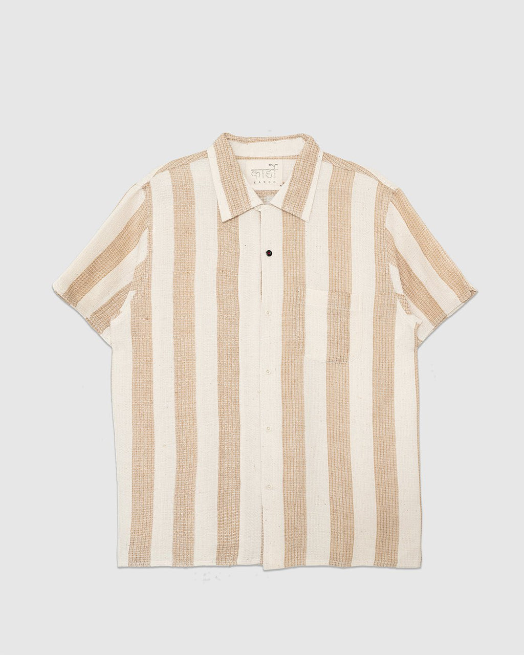 Chintan Shirt Stripe HANDWOVEN04 Ecru Ecru - KARDO