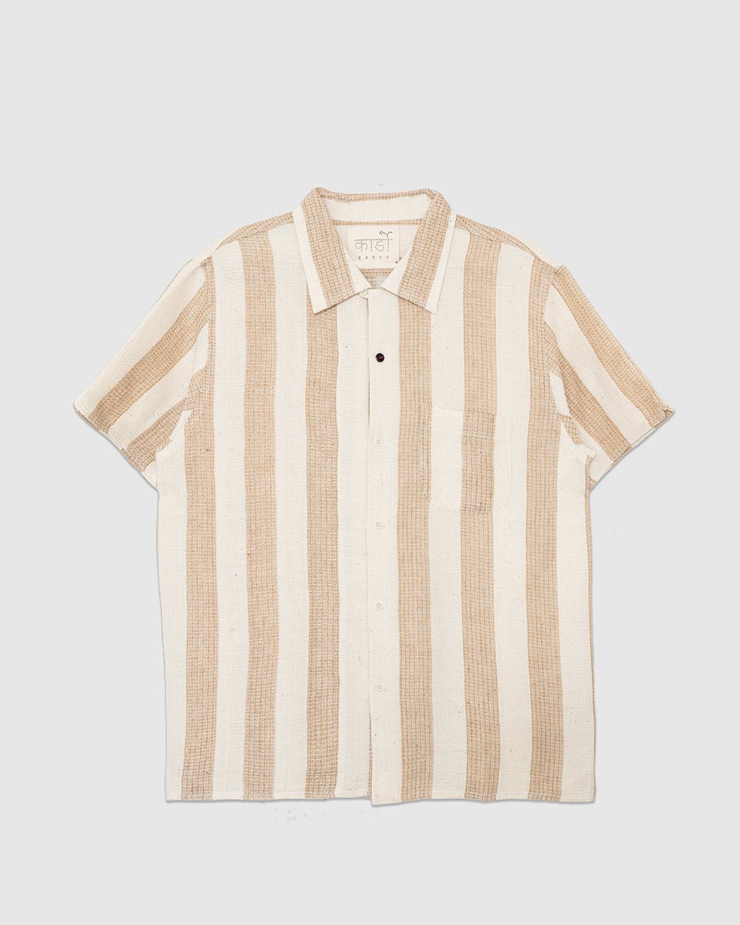 Chintan Shirt Stripe HANDWOVEN04 Ecru Ecru - KARDO