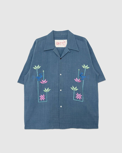 Craft Rohit Shirt Embroidery PHULSS2601 Indigo Indigo - KARDO