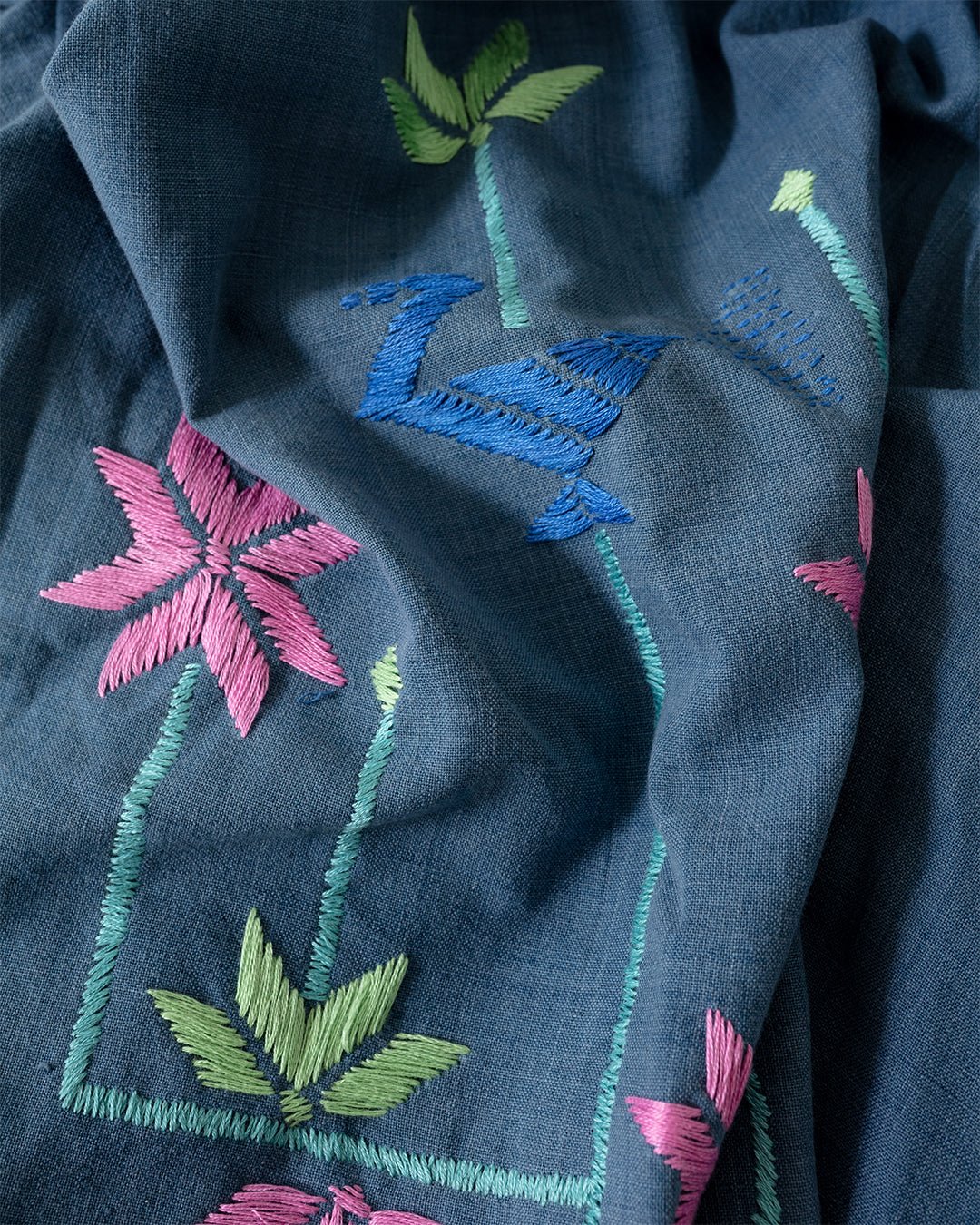 Craft Rohit Shirt Embroidery PHULSS2601 Indigo Indigo - KARDO