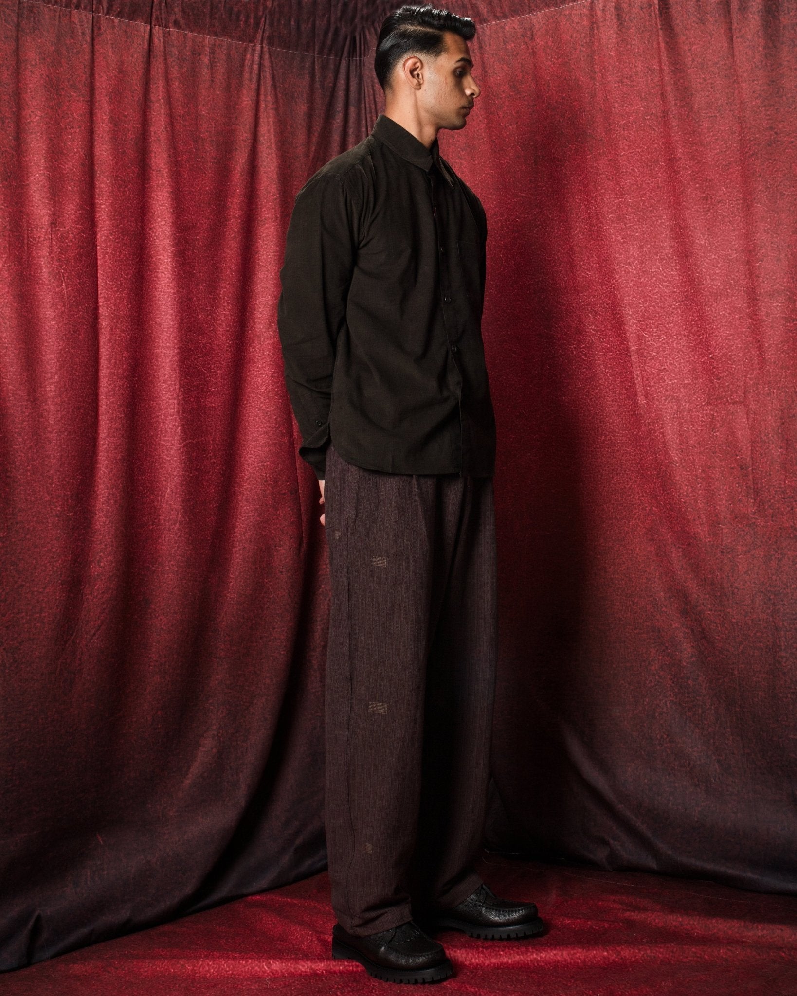 Luis Shirt Cord 21 Dark Green - KARDO