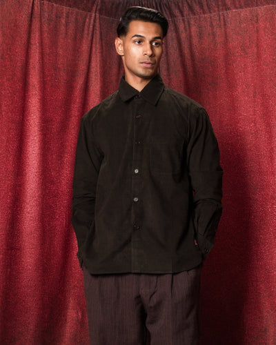 Luis Shirt Cord 21 Dark Green - KARDO