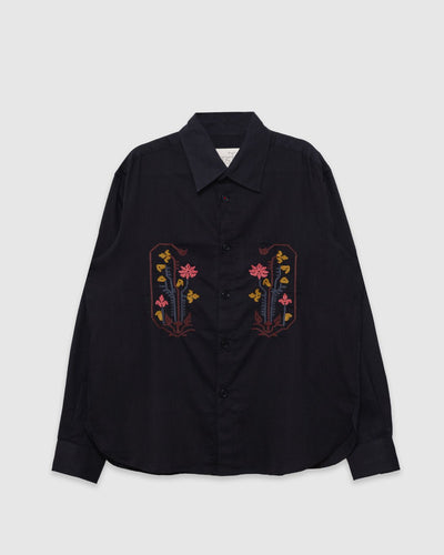 Luis Shirt Embroidery EMB33 Charcoal - KARDO