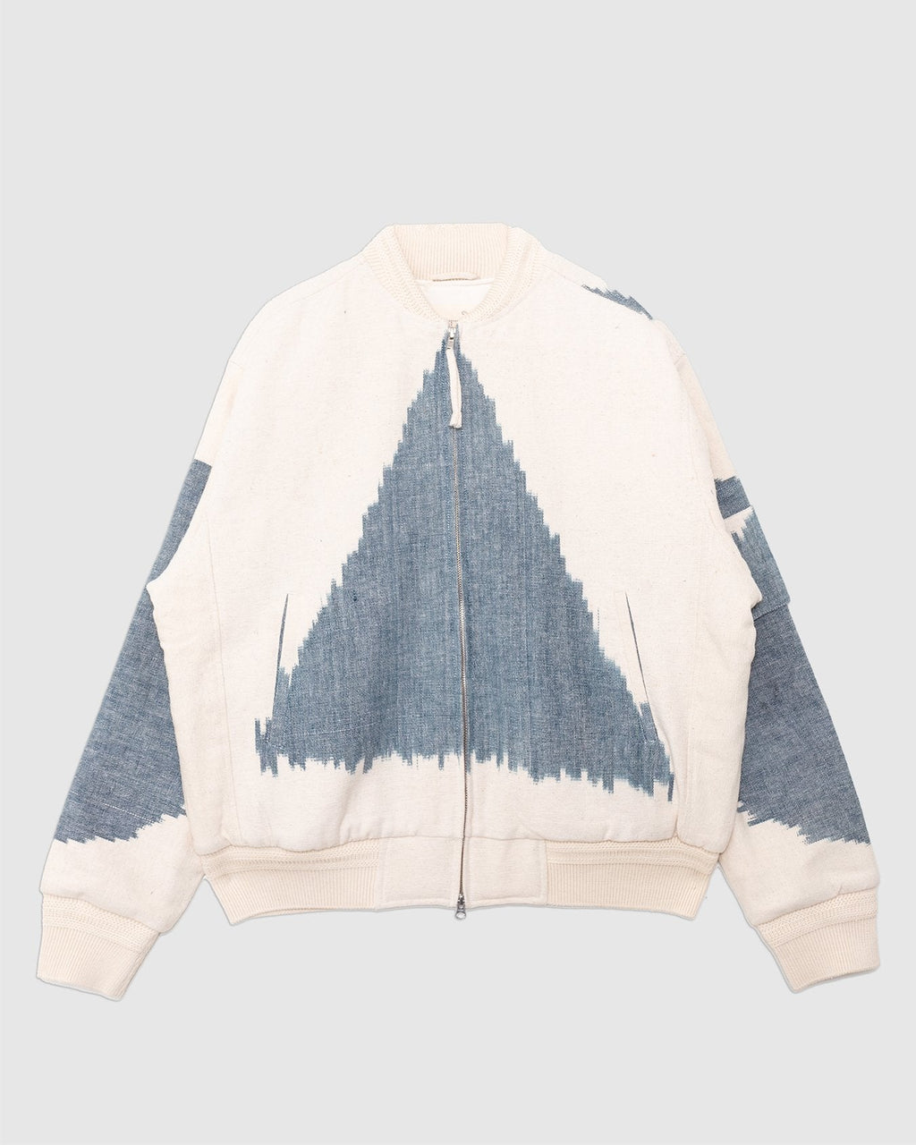 Max Quilted Bomber Jacket Ikat Off White/Air Blue IKAT65 - KARDO
