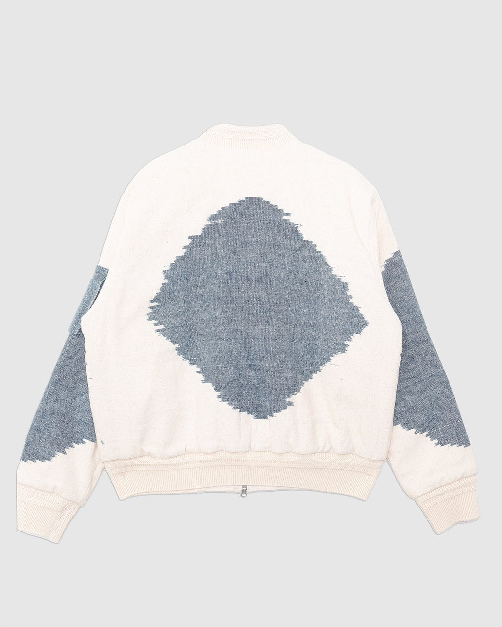 Max Quilted Bomber Jacket Ikat Off White/Air Blue IKAT65 - KARDO