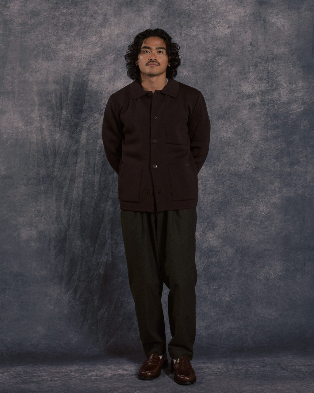 Guino Work Cardigan Mocha - LE MONT ST MICHEL