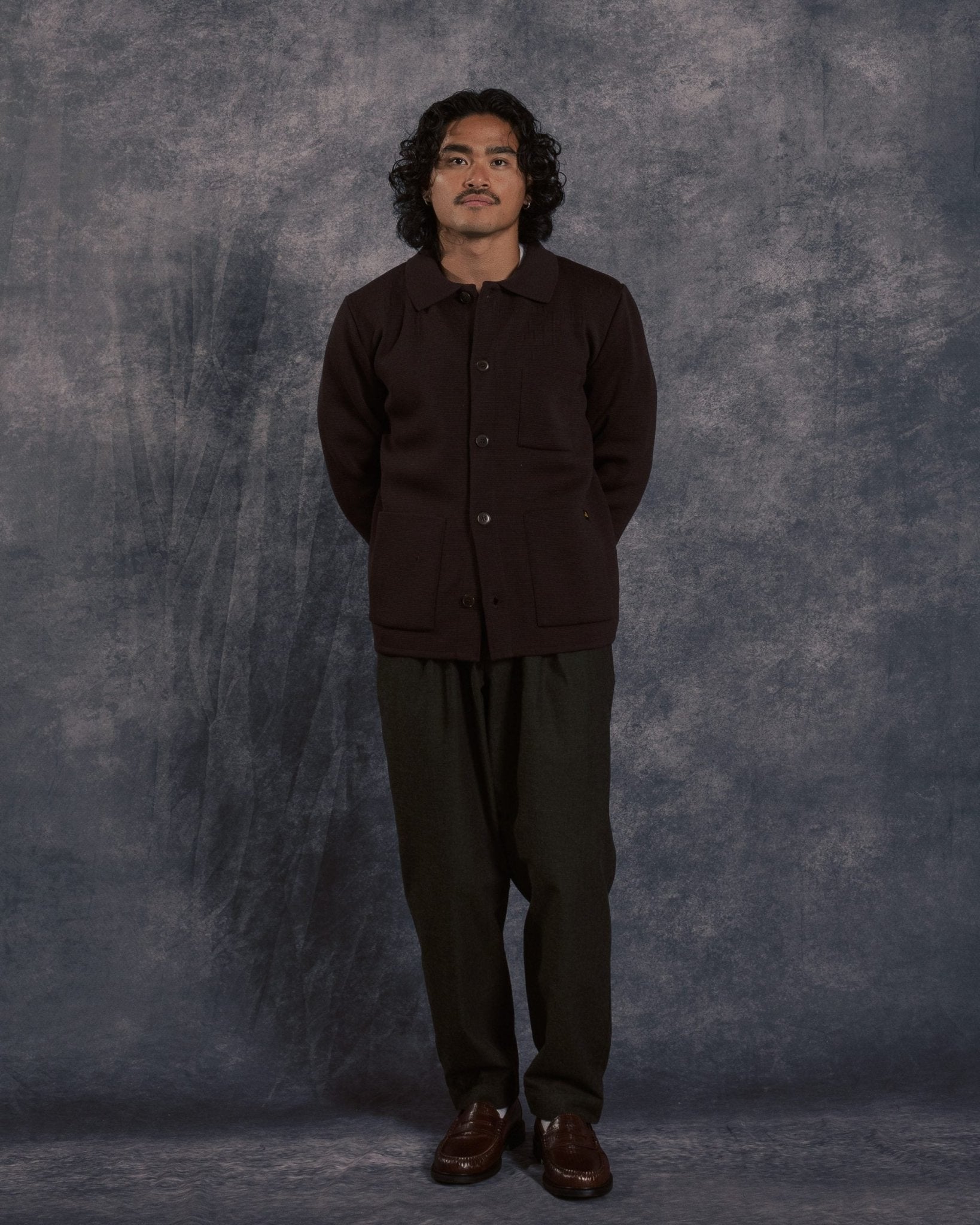 Guino Work Cardigan Mocha - LE MONT ST MICHEL