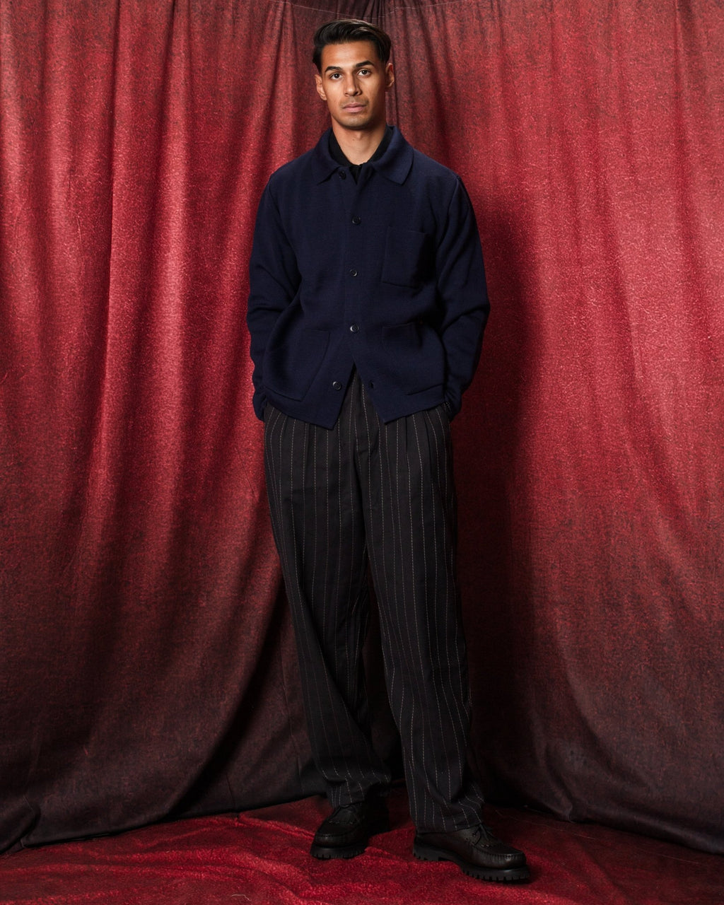Guino Work Cardigan Navy - LE MONT ST MICHEL