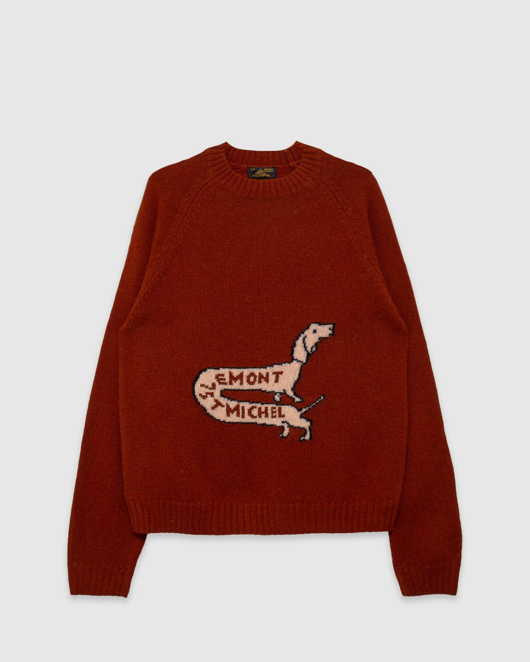 Striker Dog Intarsia Sweater Brick - LE MONT ST MICHEL