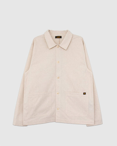 Vaulry Linen Work Jacket Off White - LE MONT ST MICHEL