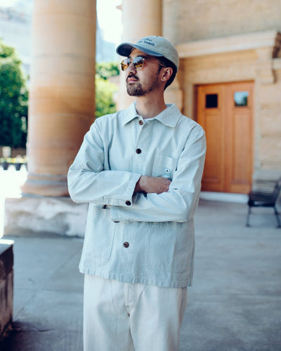 Vins Osk Work Jacket Blue Stripe - LE MONT ST MICHEL