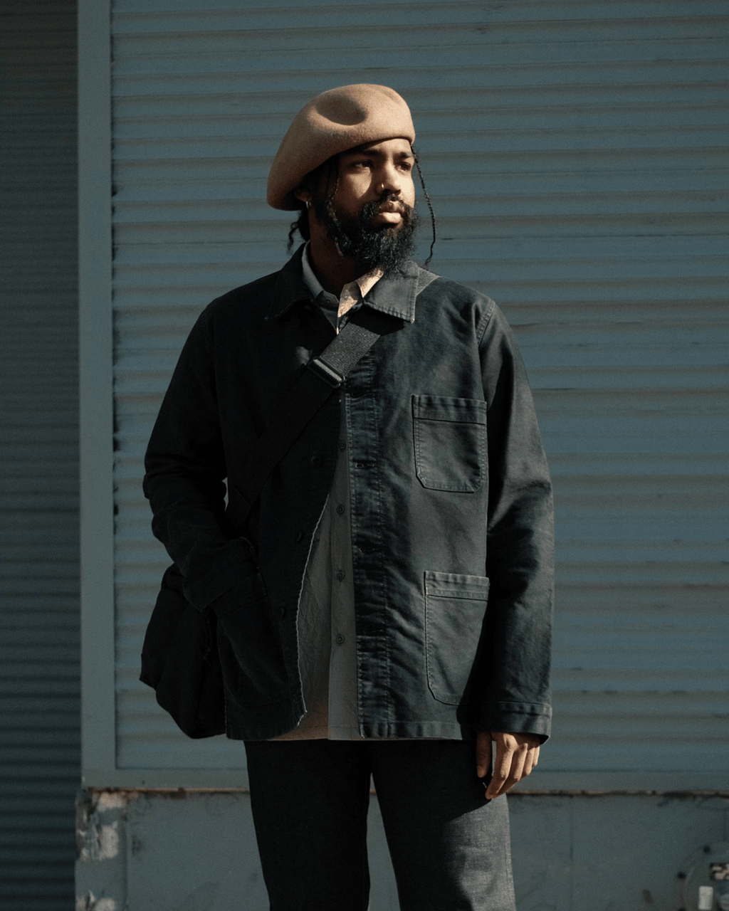 Vintage Washed Work Jacket Black - LE MONT ST MICHEL