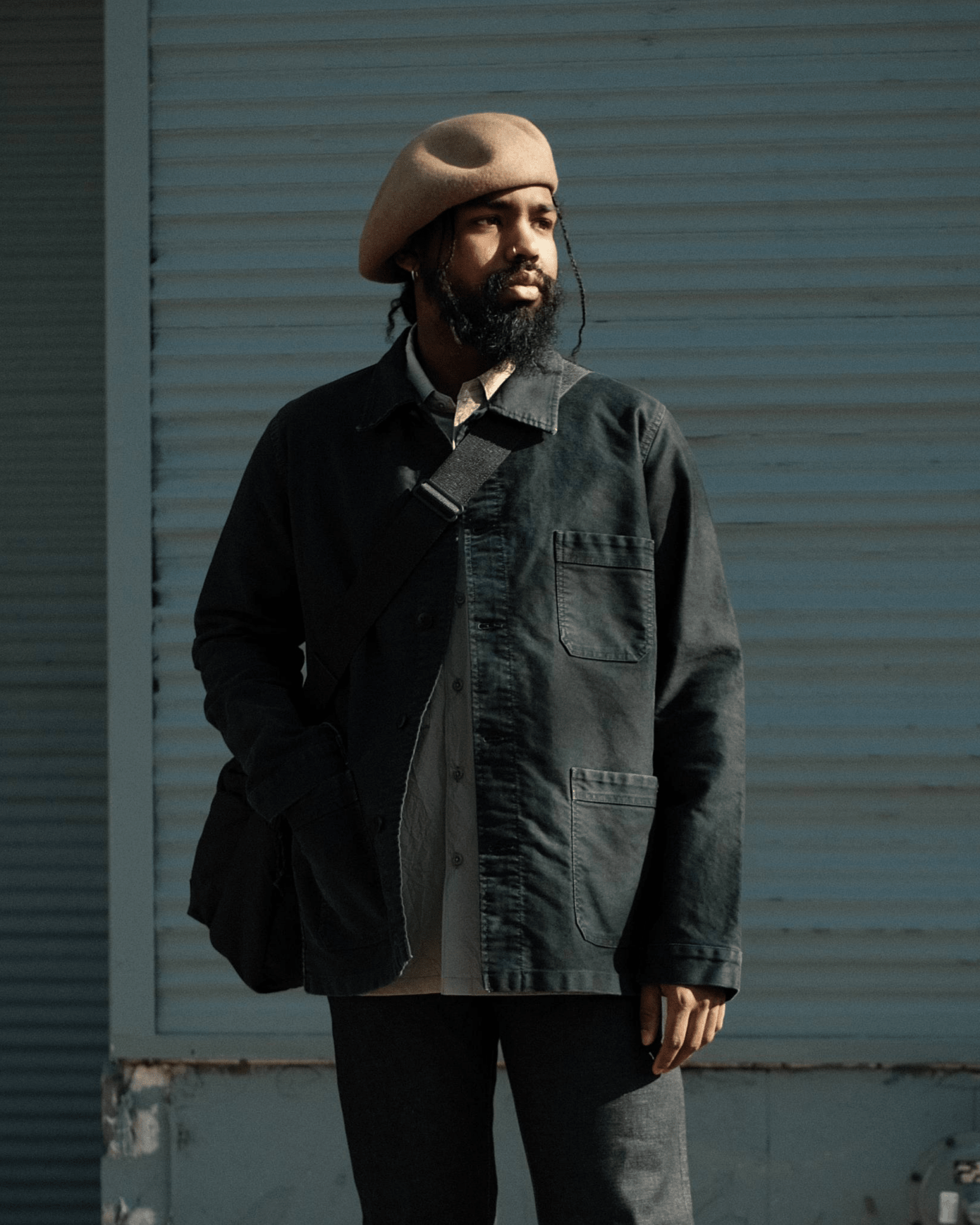 Vintage Washed Work Jacket Black - LE MONT ST MICHEL