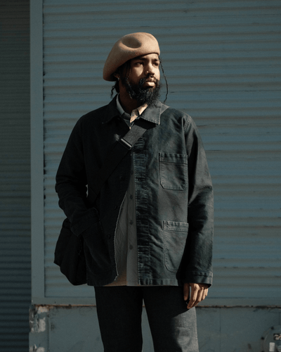 Vintage Washed Work Jacket Black - LE MONT ST MICHEL