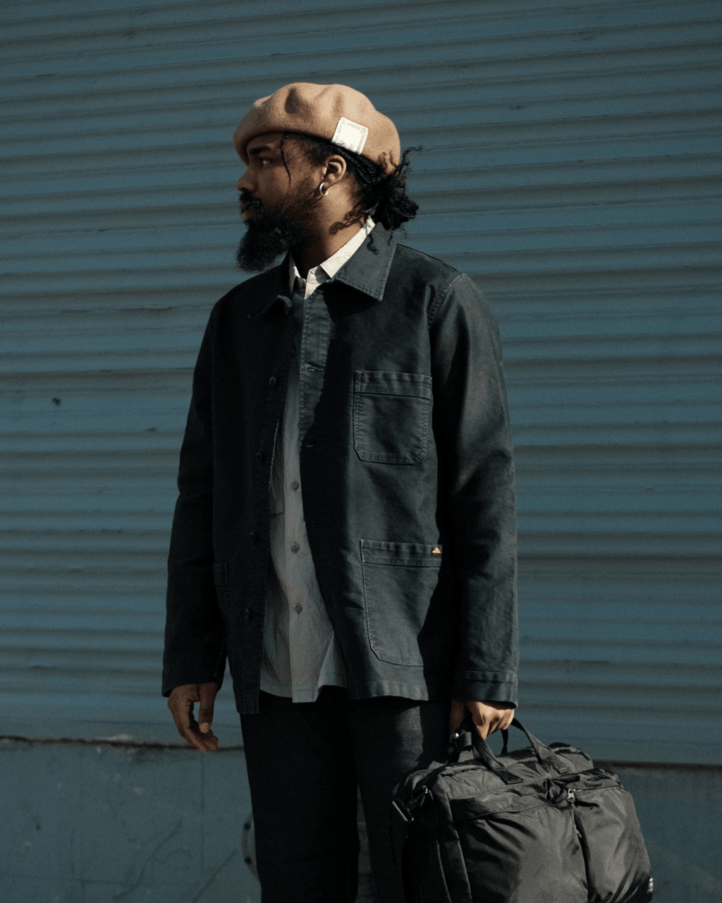 Vintage Washed Work Jacket Black - LE MONT ST MICHEL