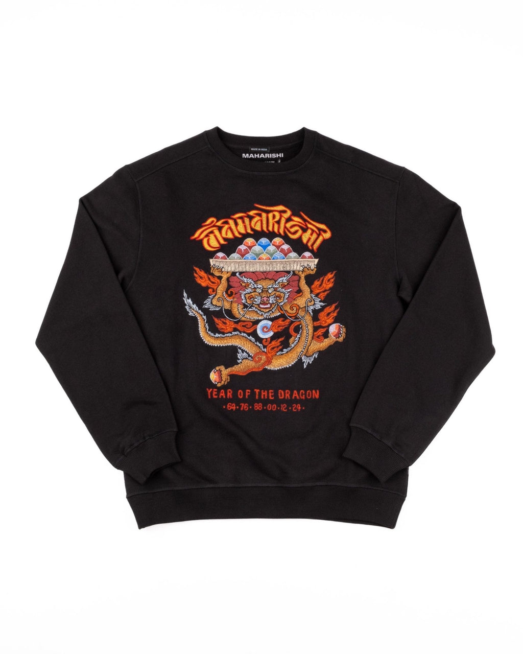 Abundance Dragon Crew Sweat - Black - MAHARISHI