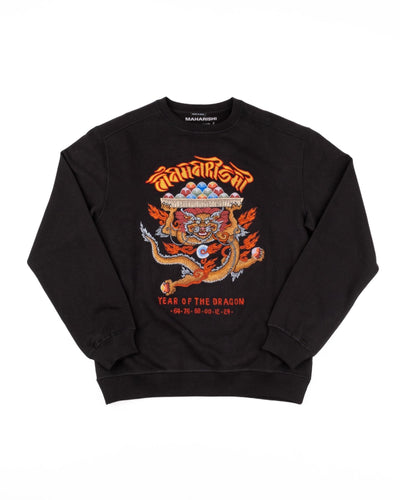 Abundance Dragon Crew Sweat - Black - MAHARISHI