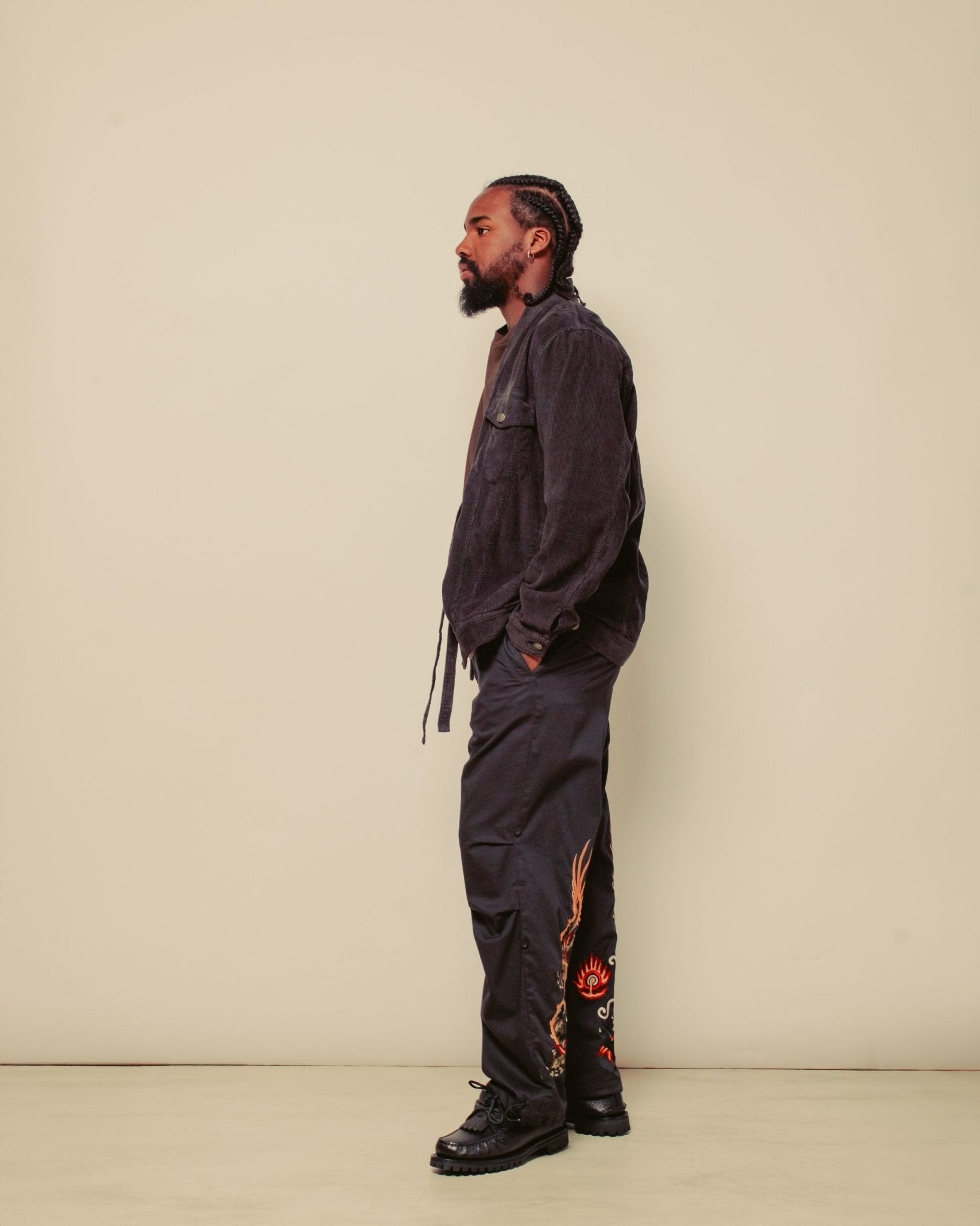 Cord Trucker Kimono Hemp/ Cotton - Black - MAHARISHI