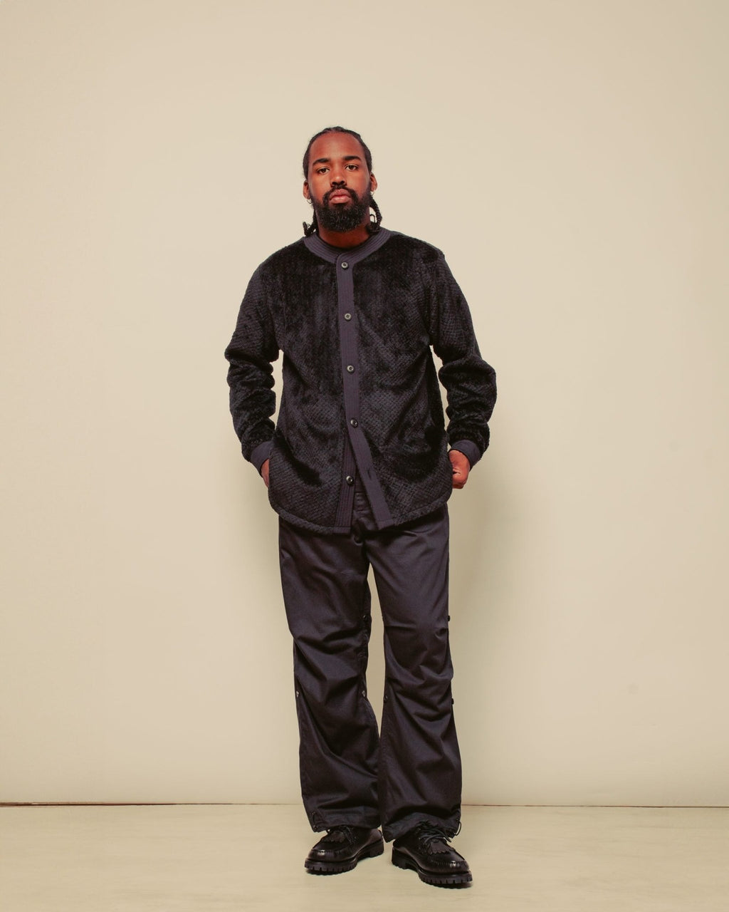 Polartec L/S Baseball Shirt - Black - MAHARISHI