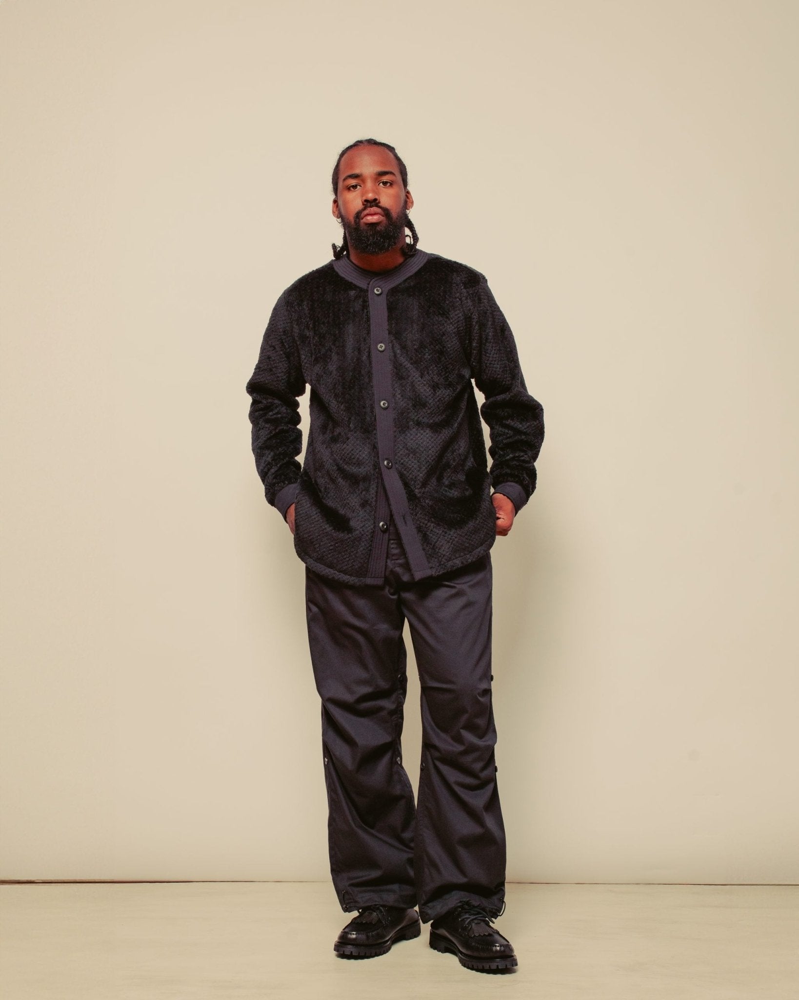 Polartec L/S Baseball Shirt - Black - MAHARISHI