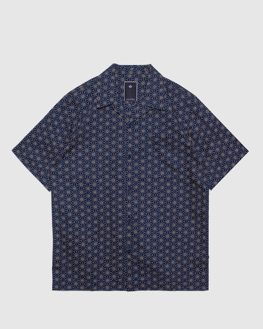 Wagara Navy Camp Collar Shirt - MAHARISHI