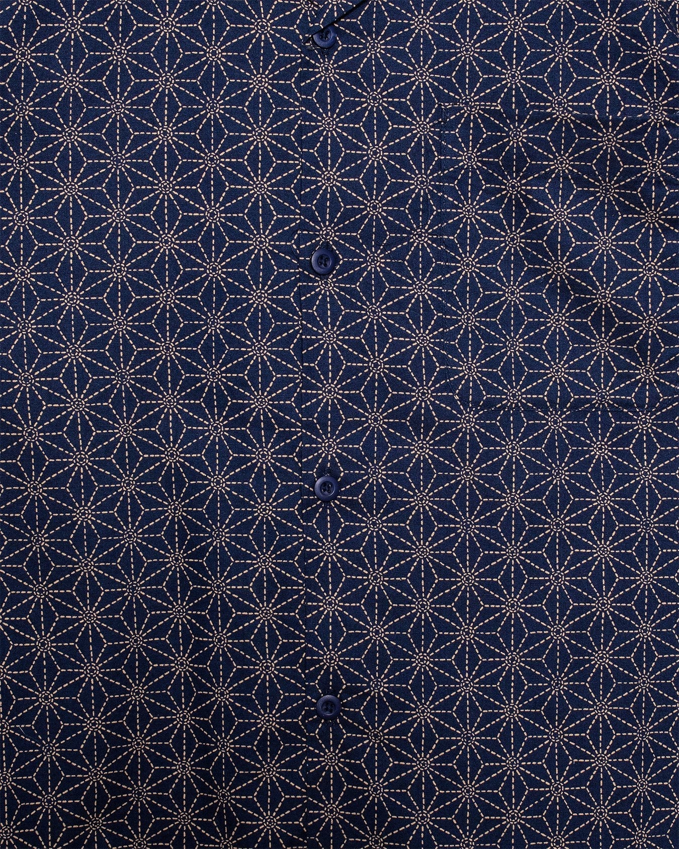 Wagara Navy Camp Collar Shirt - MAHARISHI